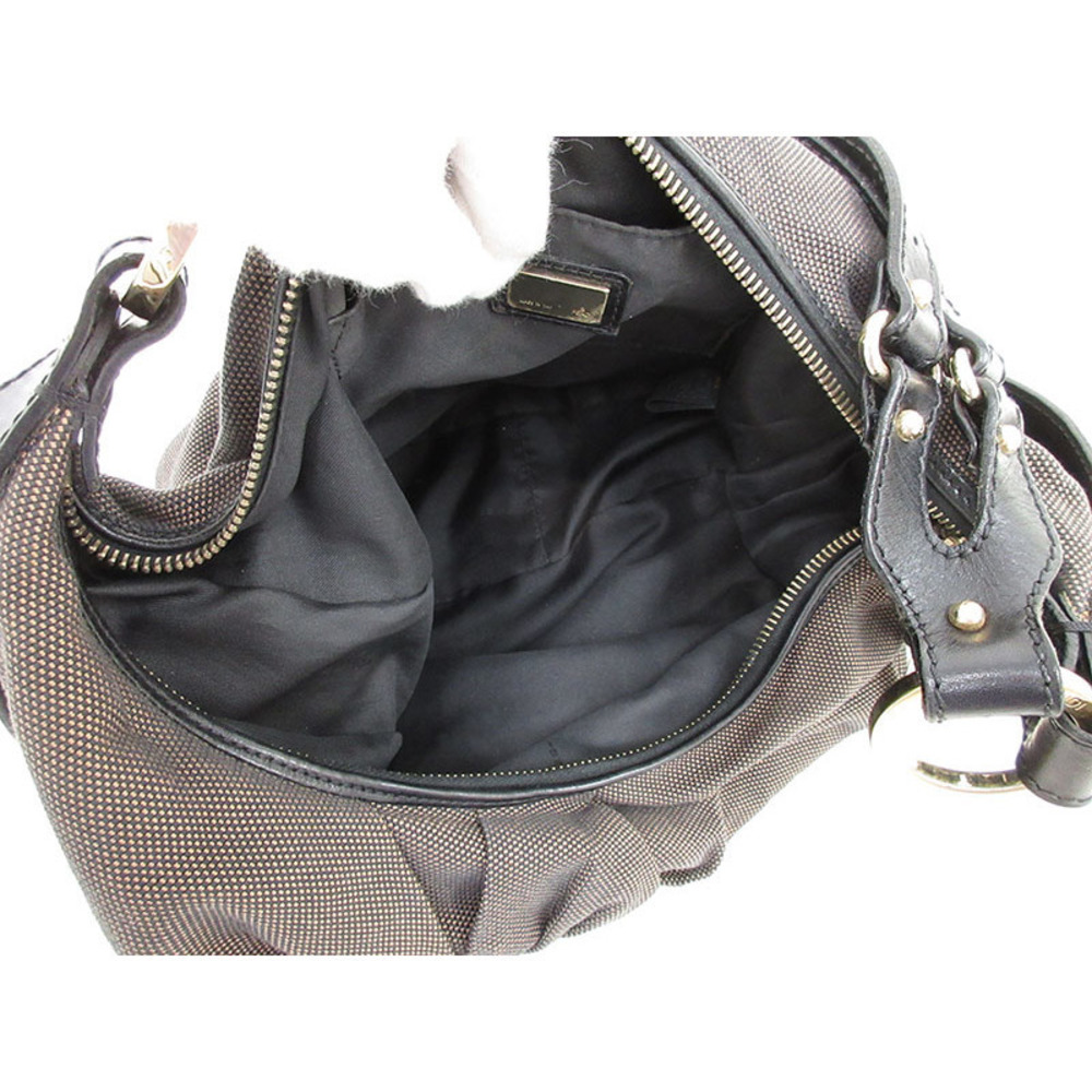 FENDI Shoulder Bag Brown Black Canvas Leather - Picture 8 of 10